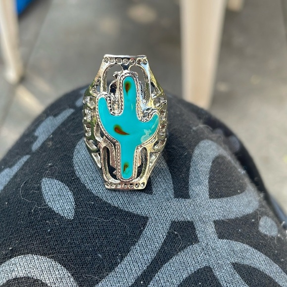 Jewelry - Turquoise & silver Arizona cactus ring southwestern jewelry